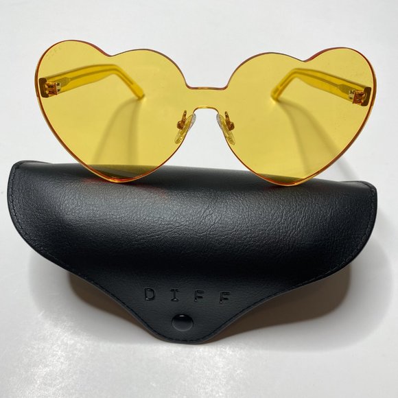 DIFF Eyewear - Rio 64mm Sunglasses Yellow NWT - Picture 7 of 8